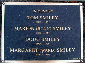 Plaque on Smiley grave, Brighton