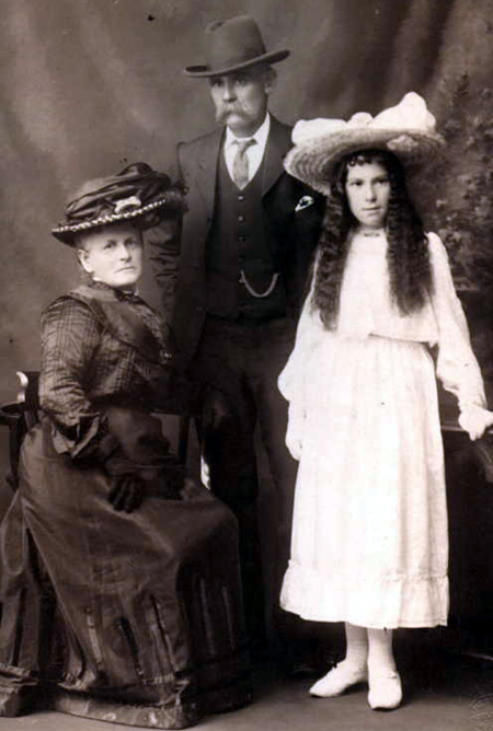 Myra Egglestone and parents Edwin and Emily